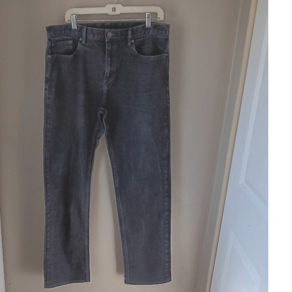 Banana Republic Straight Jeans‎ Mens 36x34 Dark Gray Black Stretch Denim Classic